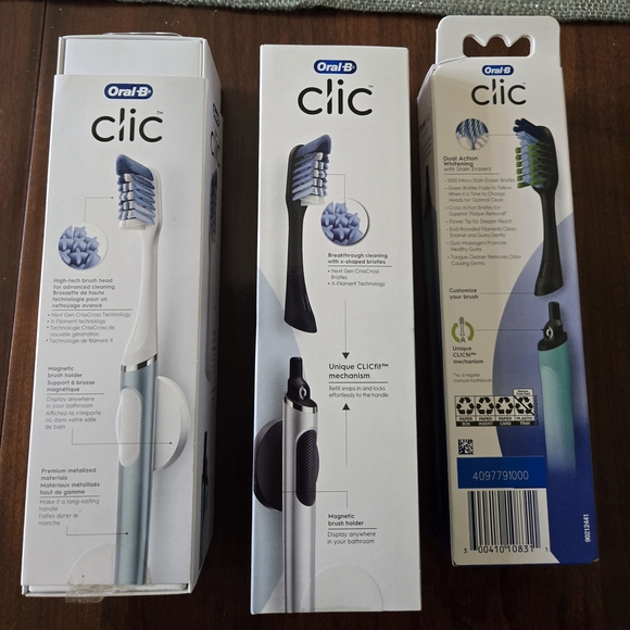 NEW 3 Oral-B Clic Toothbrushes & 4 Toothpastes - Picture 4 of 9